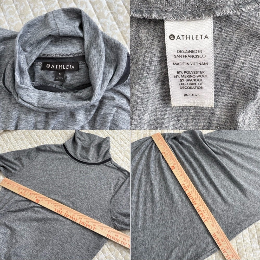 Athleta Weekday Industry Turtleneck Midi Active Dress | Light Gray | Size M - Picture 14 of 16